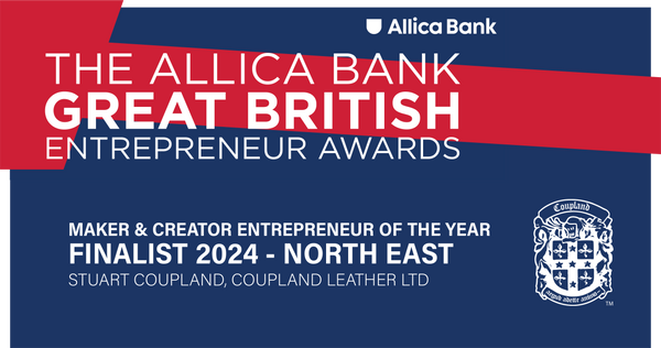 Coupland Leather becomes finalist for prestigious Allica Bank Great British Entrepreneur Awards amidst six figure turnover and global growth