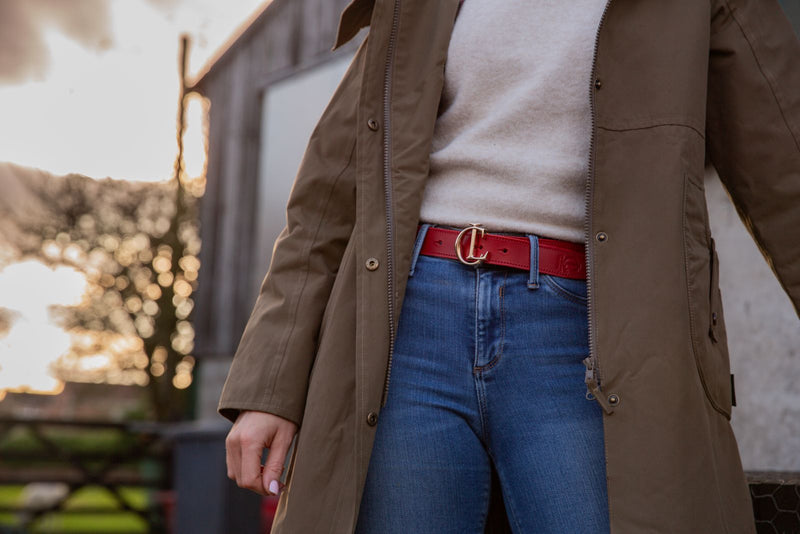 CL Leather Belt In Red